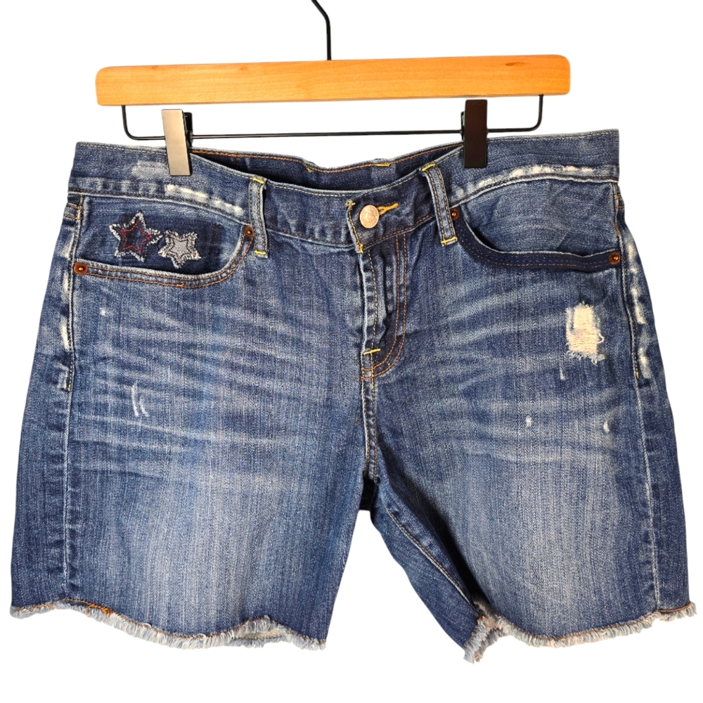 Lucky Brand Abbey Shorts Size 12 Star Decal Distressed
